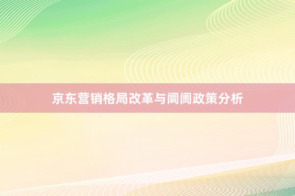 京东营销格局改革与阛阓政策分析